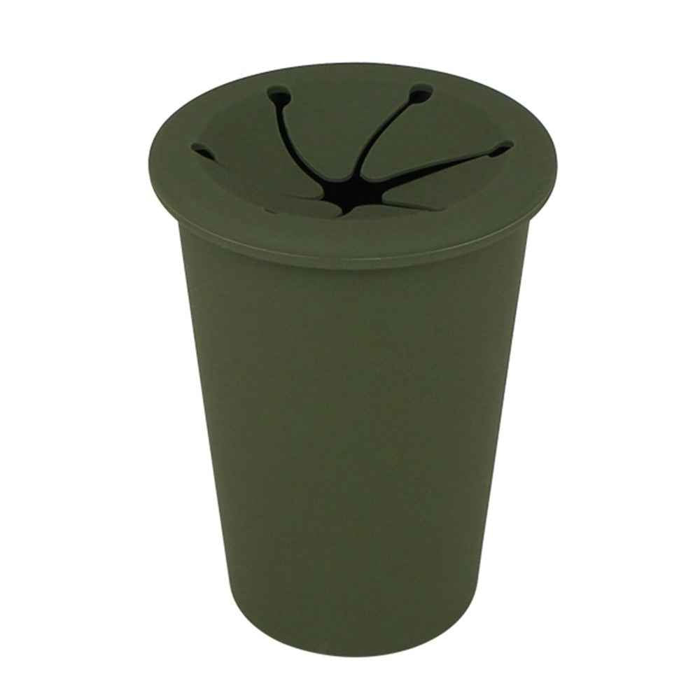 Car Trash Can Garbage Holder Vehicle Door Cup Holder Seat Back Silicone Trash Bin Dustbin - Green
