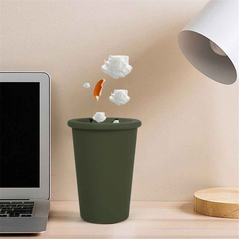 Car Trash Can Garbage Holder Vehicle Door Cup Holder Seat Back Silicone Trash Bin Dustbin - Green