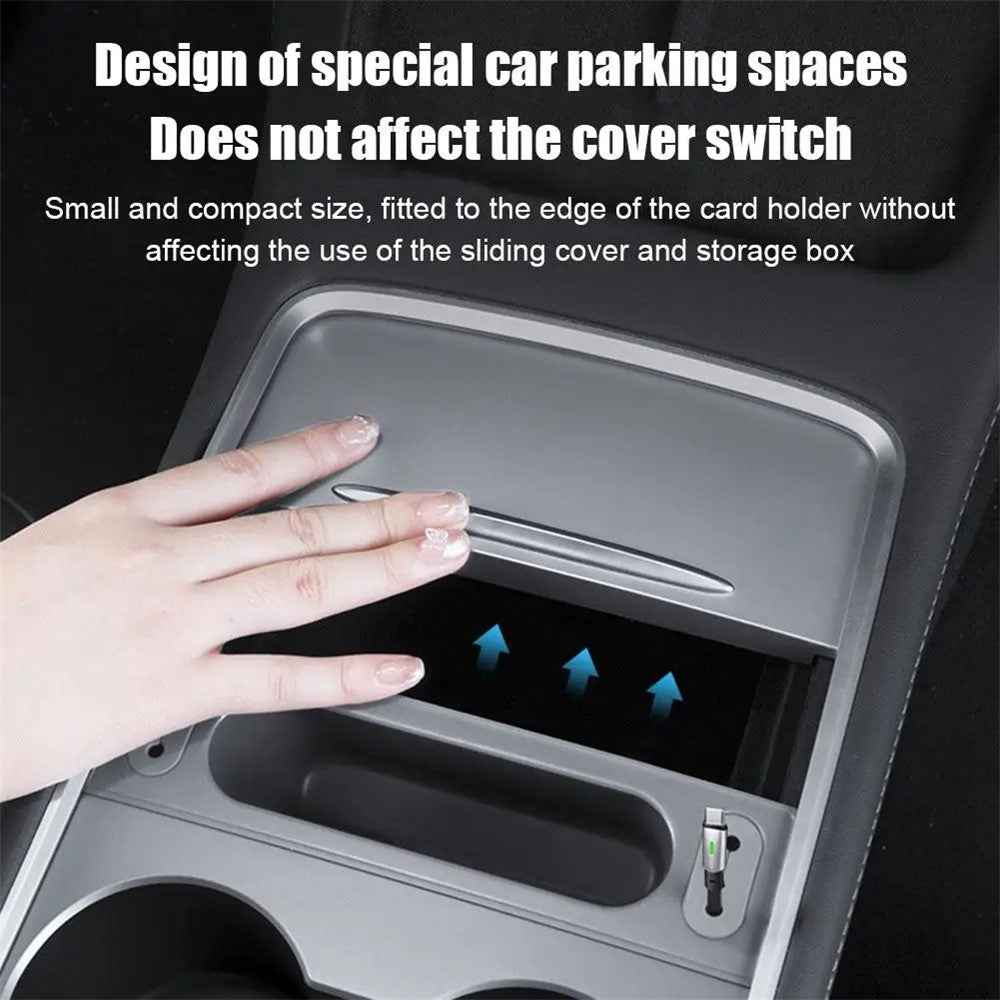 TSL988 For Tesla Mode 3 / Y Center Console Data Cable Cell Phone Storage Box