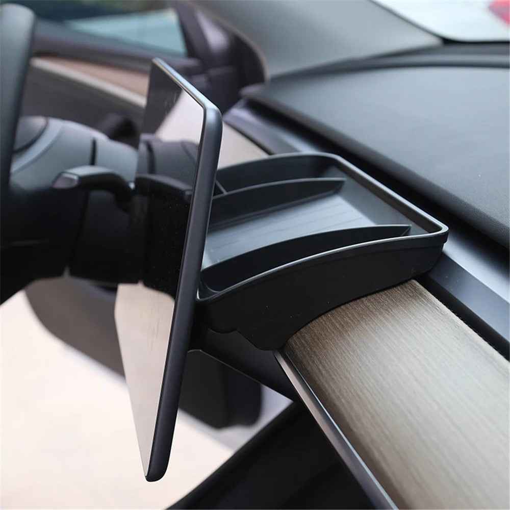 TSL248 For Model Y / 3 TPE Box Car Behind Screen ETC Storage Tray - White