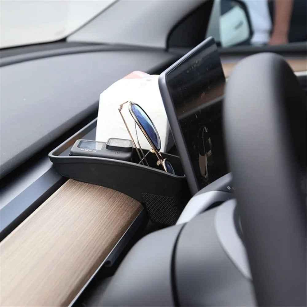 TSL248 For Model Y / 3 TPE Box Car Behind Screen ETC Storage Tray - White