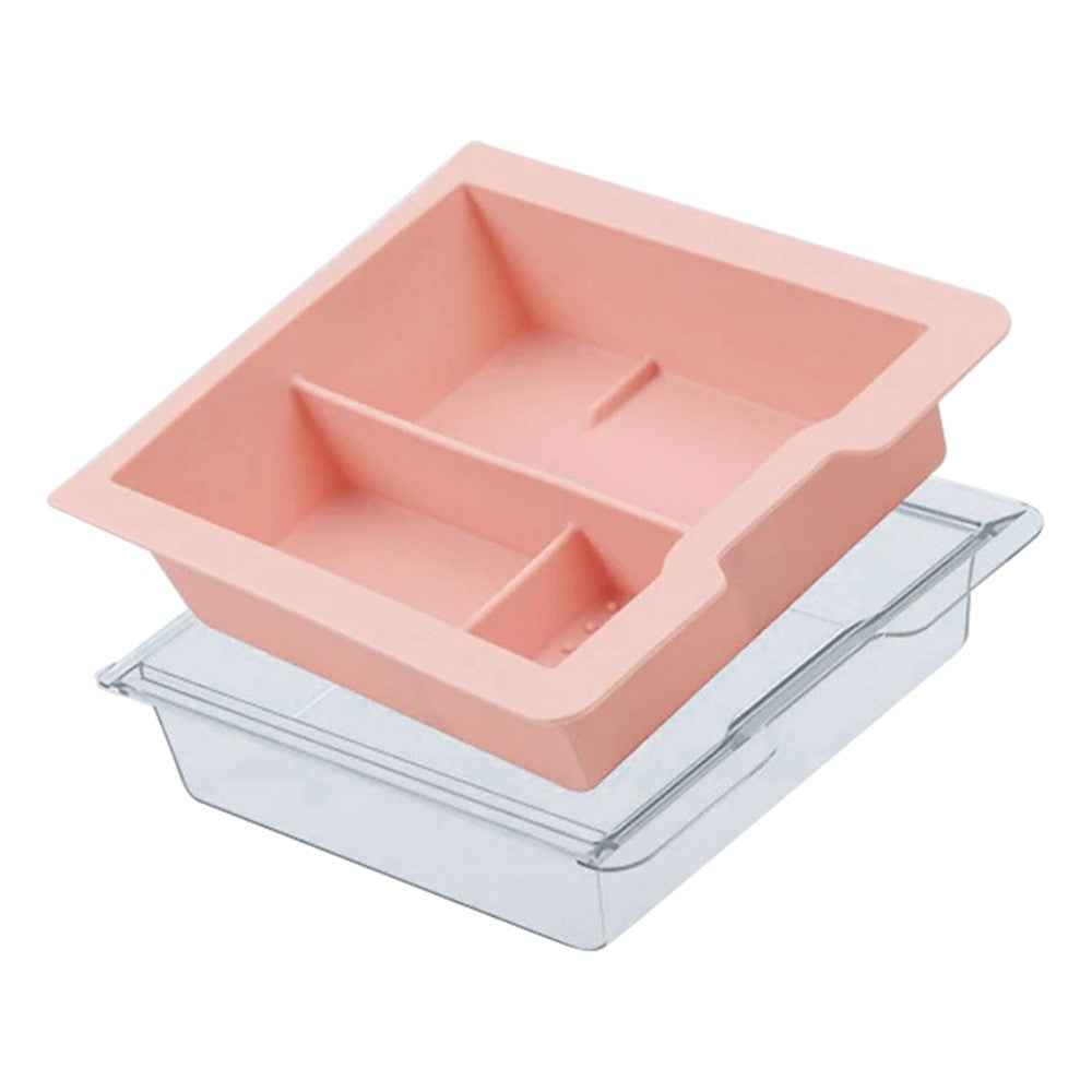 ALZH005 2Pcs / Set For Model Y / 3 Car Center Console Storage Box - Pink / Front / with Baffle