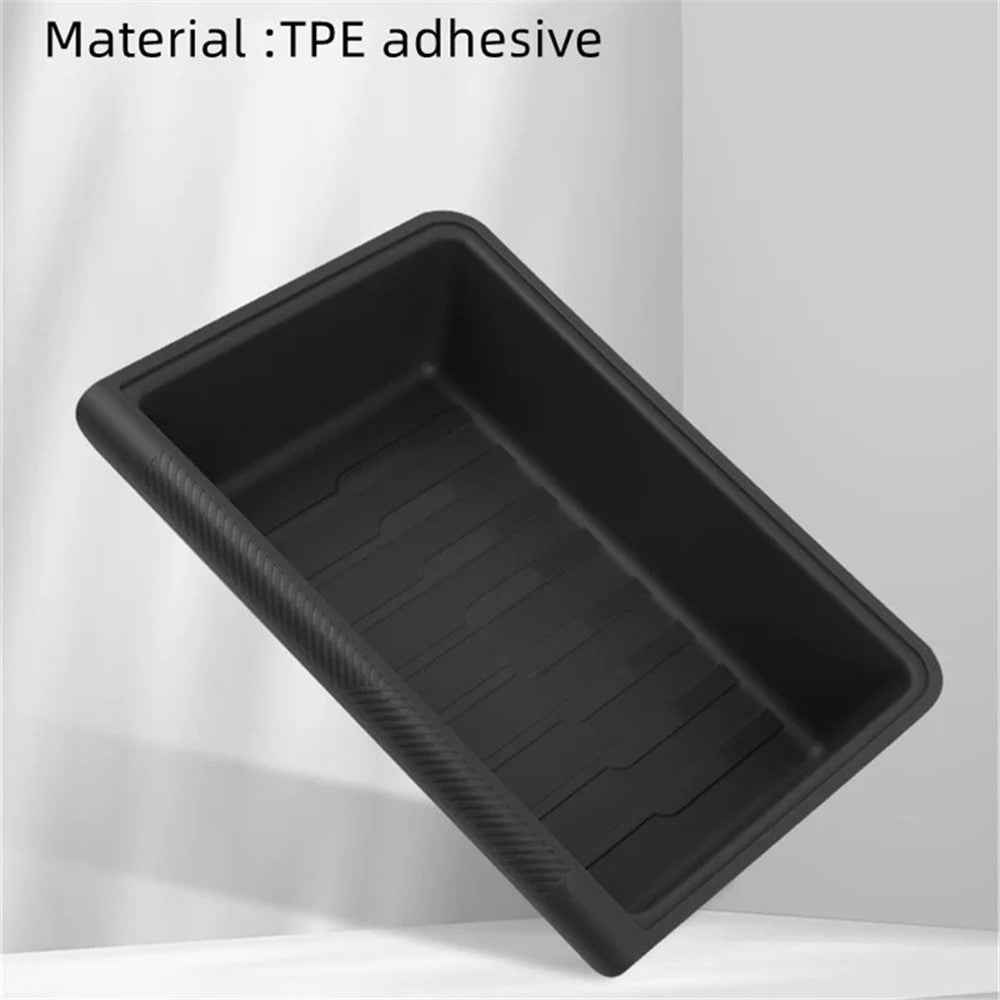 TSL521 For Tesla Model Y Under Seat Drawer TPE Hidden Storage Box, No Lid - Grey