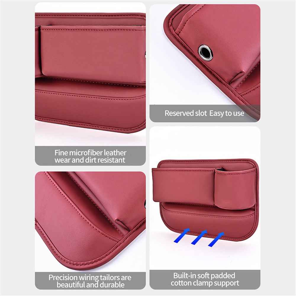 Universal Car Seat Gap Filler Organizer PU Car Seat Gap Filler Storage Box with Cup Holder -  Beige / Driver Side