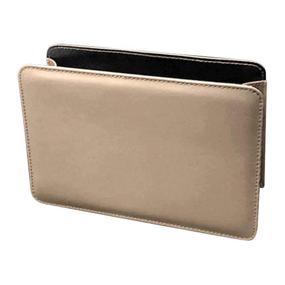 Car Seat Gap Organizer Leather Storage Box Seat Back Side Organizer for Phones Keys - Beige