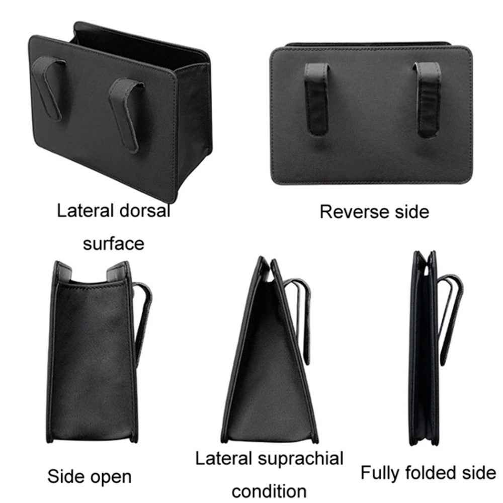 Car Seat Gap Organizer Leather Storage Box Seat Back Side Organizer for Phones Keys - Coffee