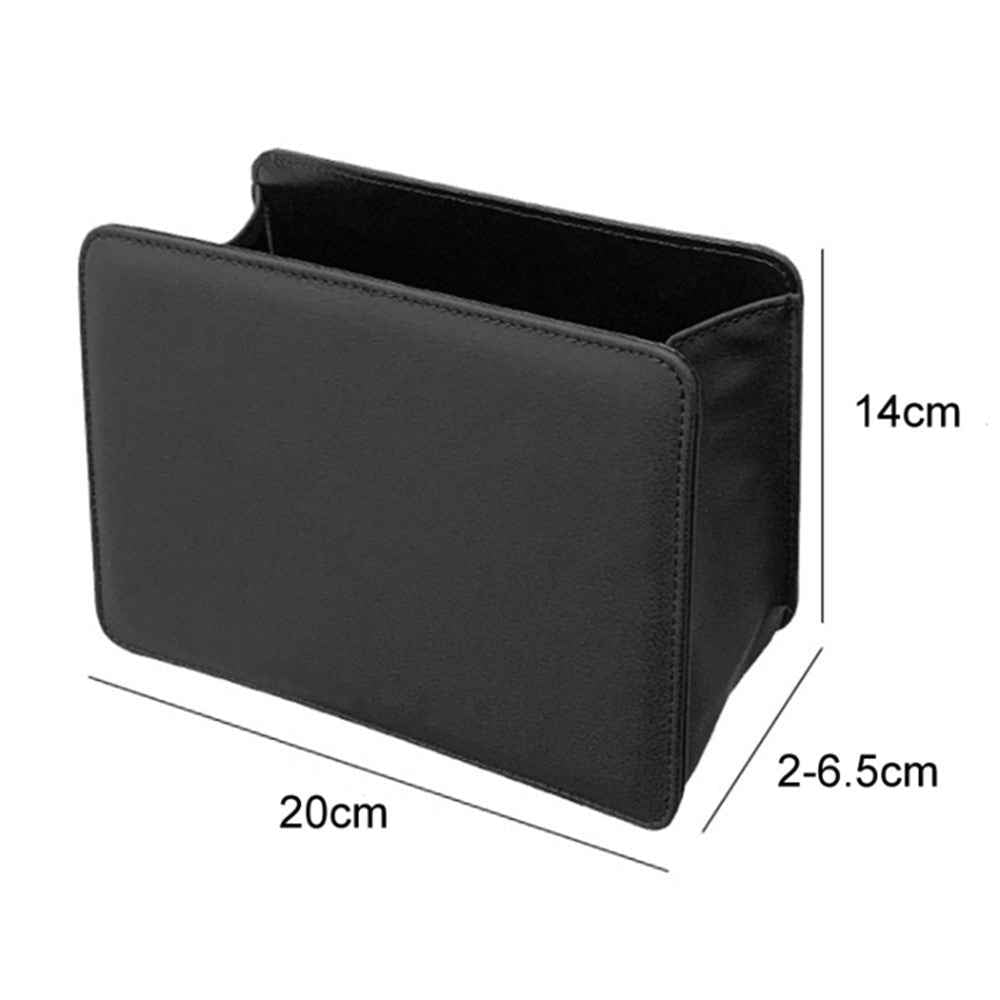 Car Seat Gap Organizer Leather Storage Box Seat Back Side Organizer for Phones Keys - Brown