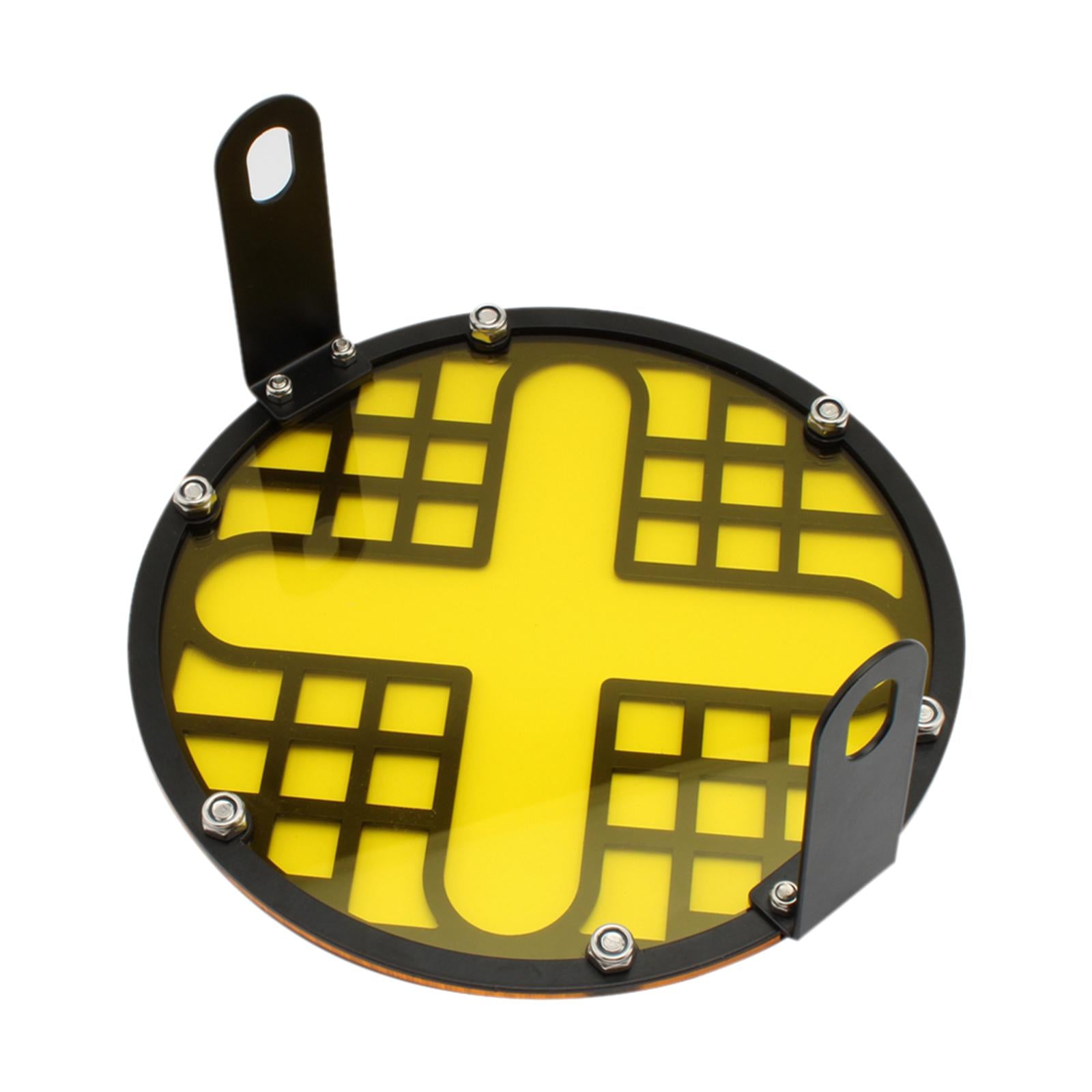 20cm Motorbike Headlamp Mask Motorcycle Headlight Covers Mesh Grill Yellow