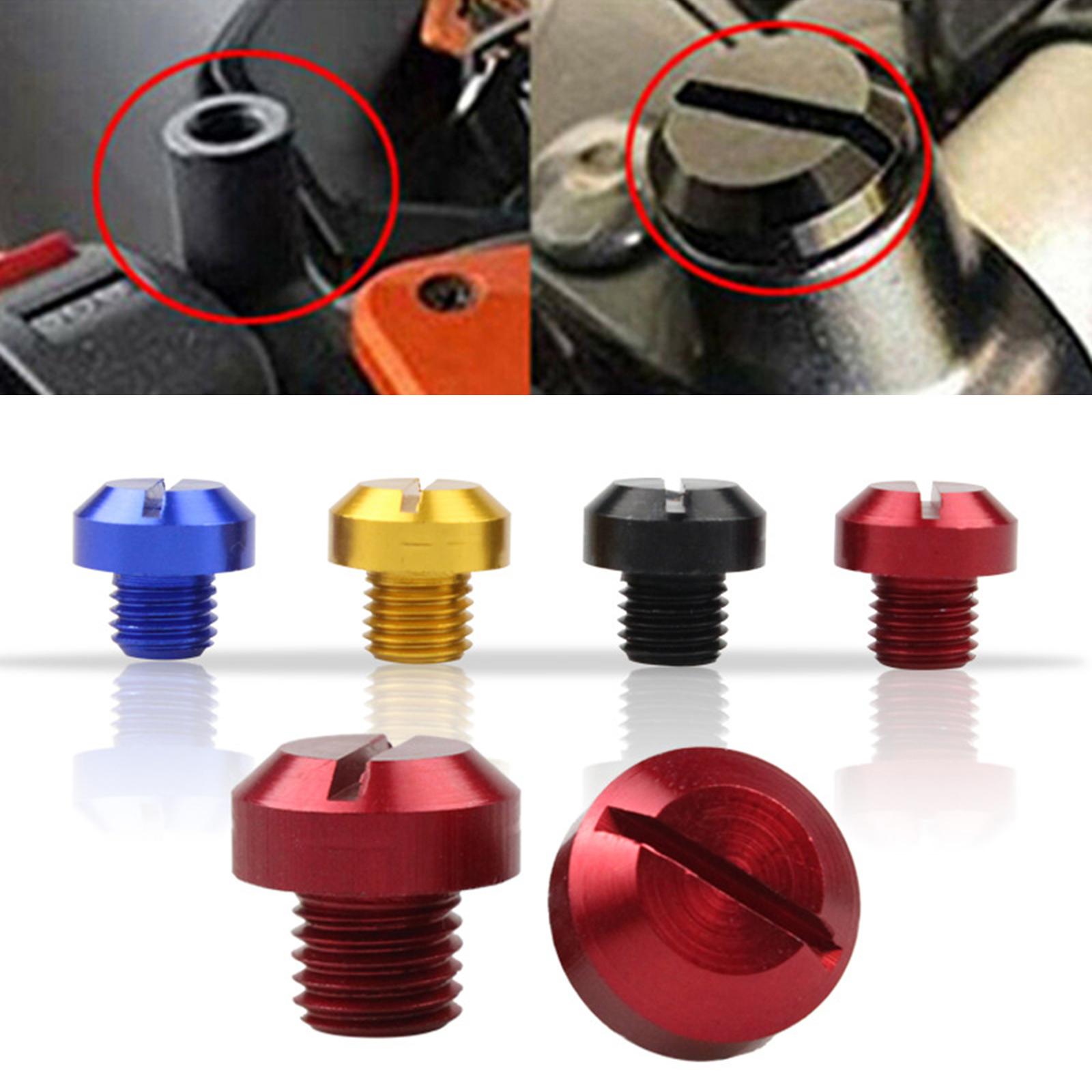 2x2 Pcs M10x1.25 Rearview Mirrors Thread Hole Plug Screw Bolts Red Positive