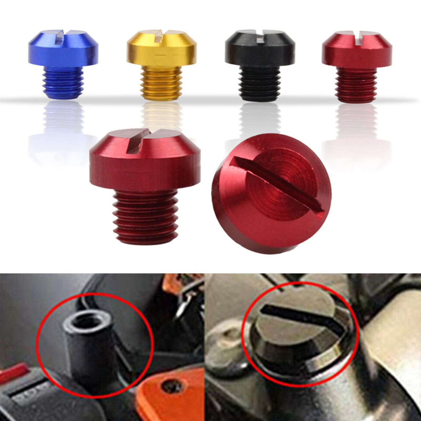 3x2 Pcs M10x1.25 Rearview Mirrors Thread Hole Plug Screw Bolts Red Positive