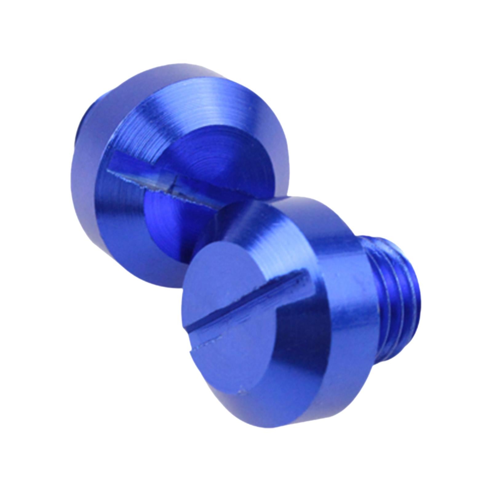 2x2 Pcs M10x1.25 Rearview Mirrors Thread Hole Plug Screw Bolts Blue Positive