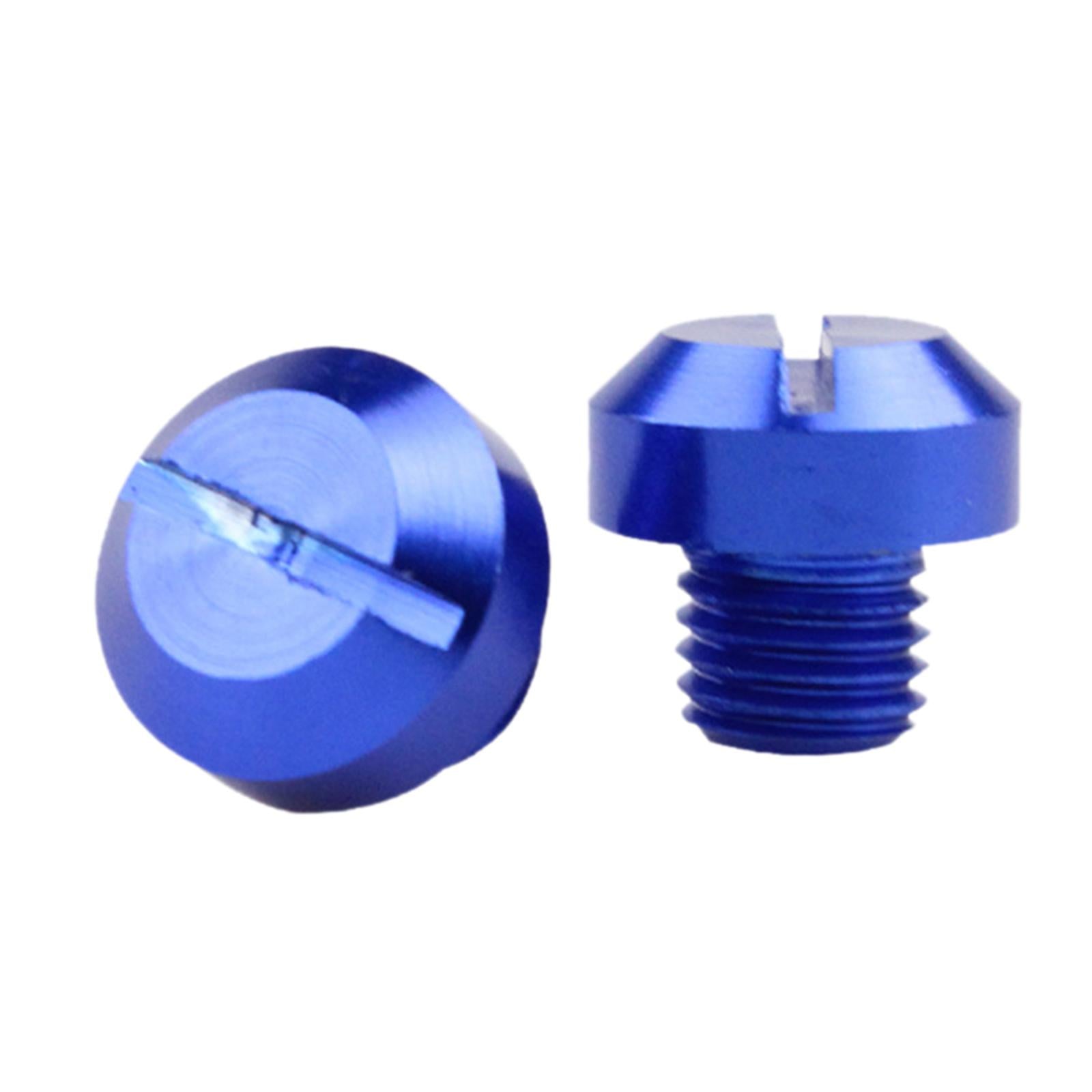 2x2 Pcs M10x1.25 Rearview Mirrors Thread Hole Plug Screw Bolts Blue Positive