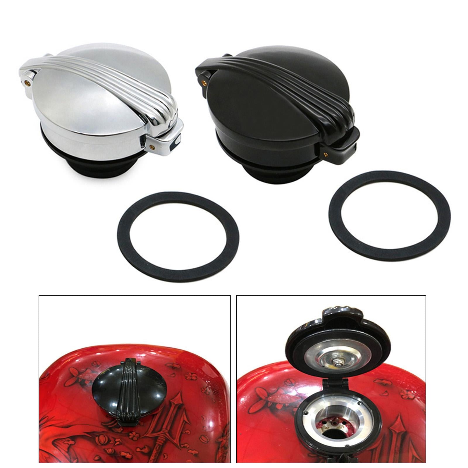 Aluminum Fuel Gas Tank Oil Cap Compatible with Harley XL 1200 883 X48 Black