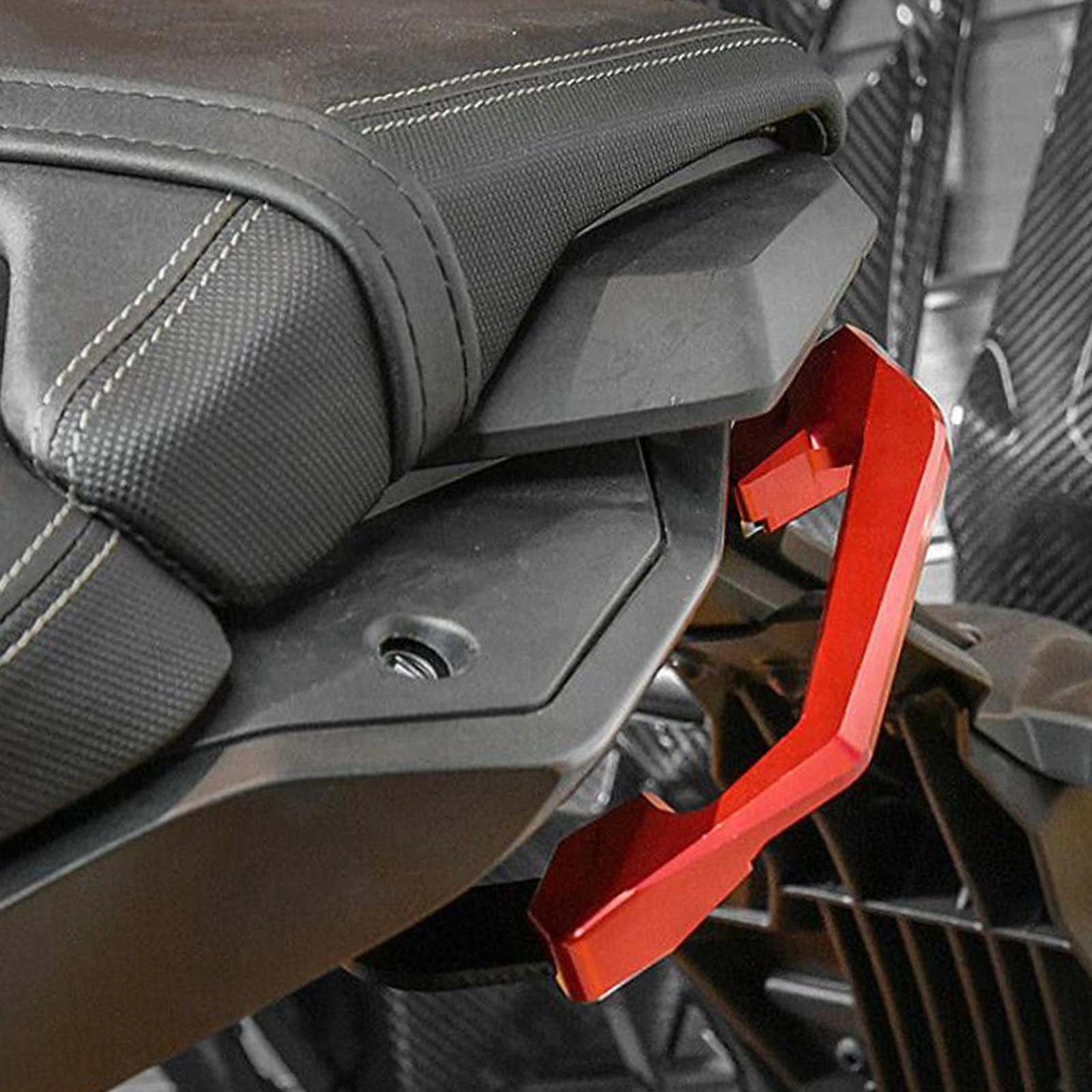 2 Packs Motorcycle Rear Seat Bars Handle Armrest Grab for HONDA Red