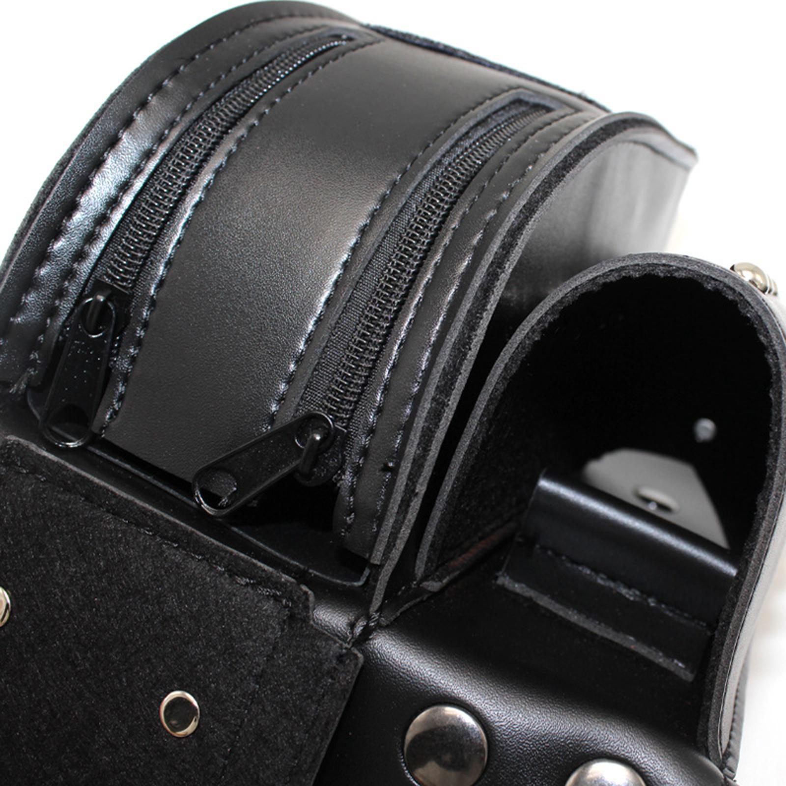 2x PU Leather Motorcycle Saddle Bags For Harley Parts Acc Tool  Silver Rivet