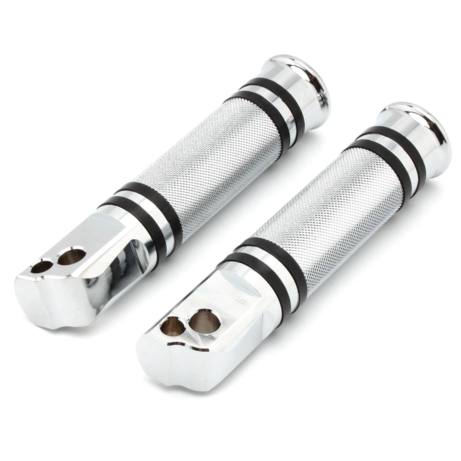 Rear Foot Pegs Footpeg Fits for Harley Flfb Flhcs Fxbrs Replace Parts Acc Knurled Silver