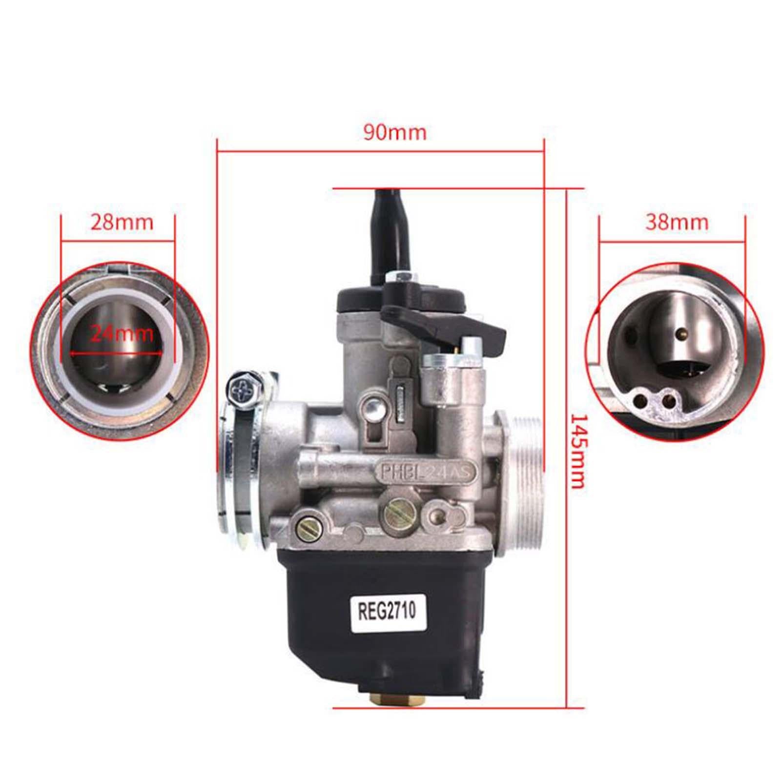 24mm Carburetor 24AS 4T(A) R2710 for Motorcycles Dirt Bike ATV for Piaggio