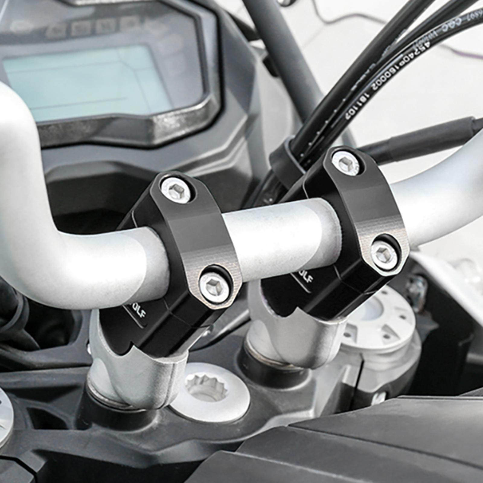 Universal Motorcycle Aluminum Handle Bar Riser Bar Mount Bracket Black 22mm