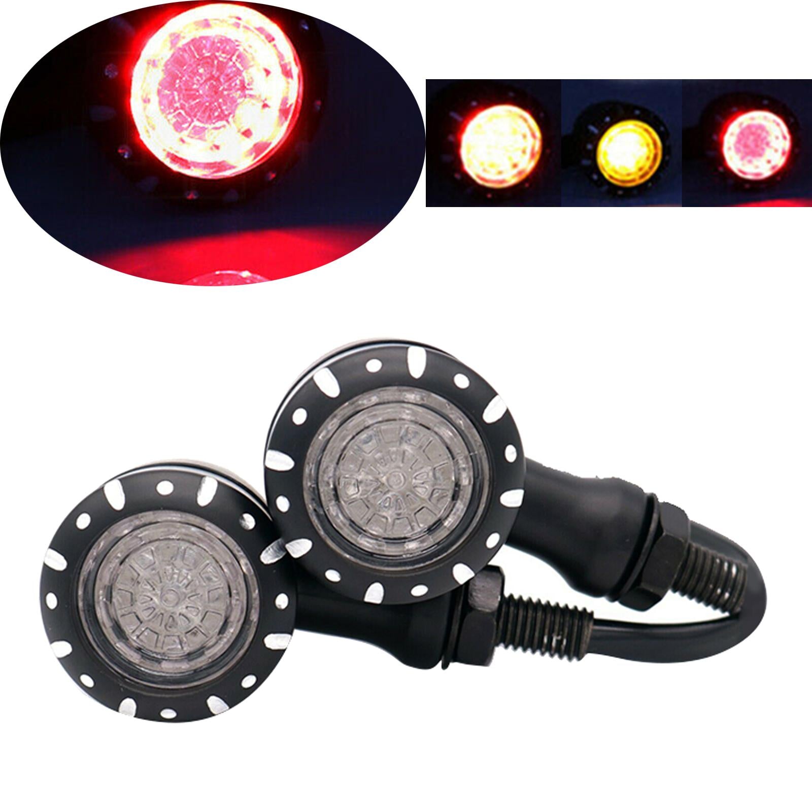 2Pcs LED Turn Signal Light Waterproof Durable Motorcycle  black