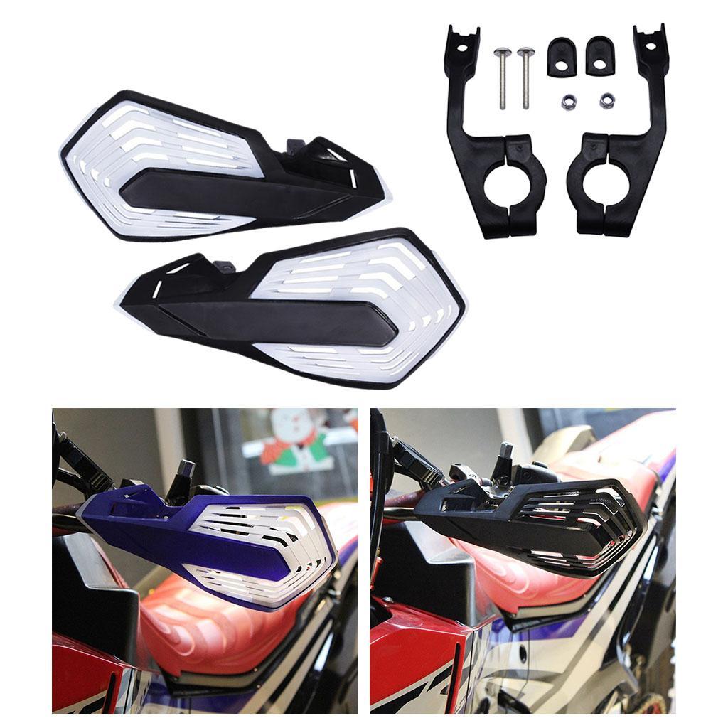 Motorcycle Hand Guards 7/8" 22mm Crash Protector for Dirt Bike Off Road Black + White 