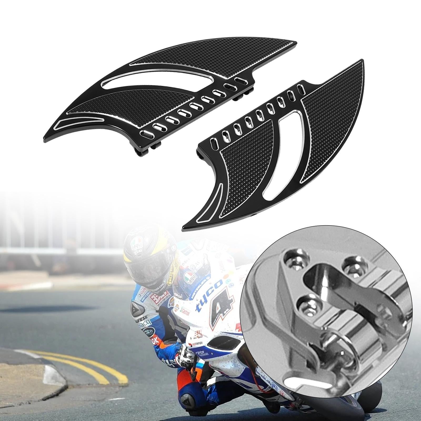 CNC Front Driver Stretche Foot Pedals Rests For Harley Touring 86-15 Black