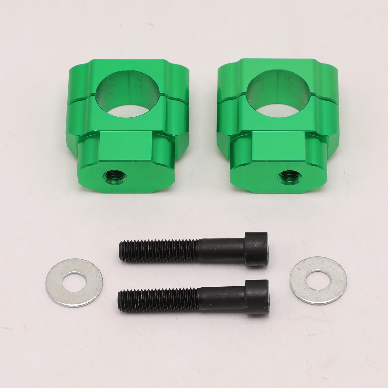 2x Aluminum Universal Motorcycle Handlebar Risers Adaptor Replace Parts Green 