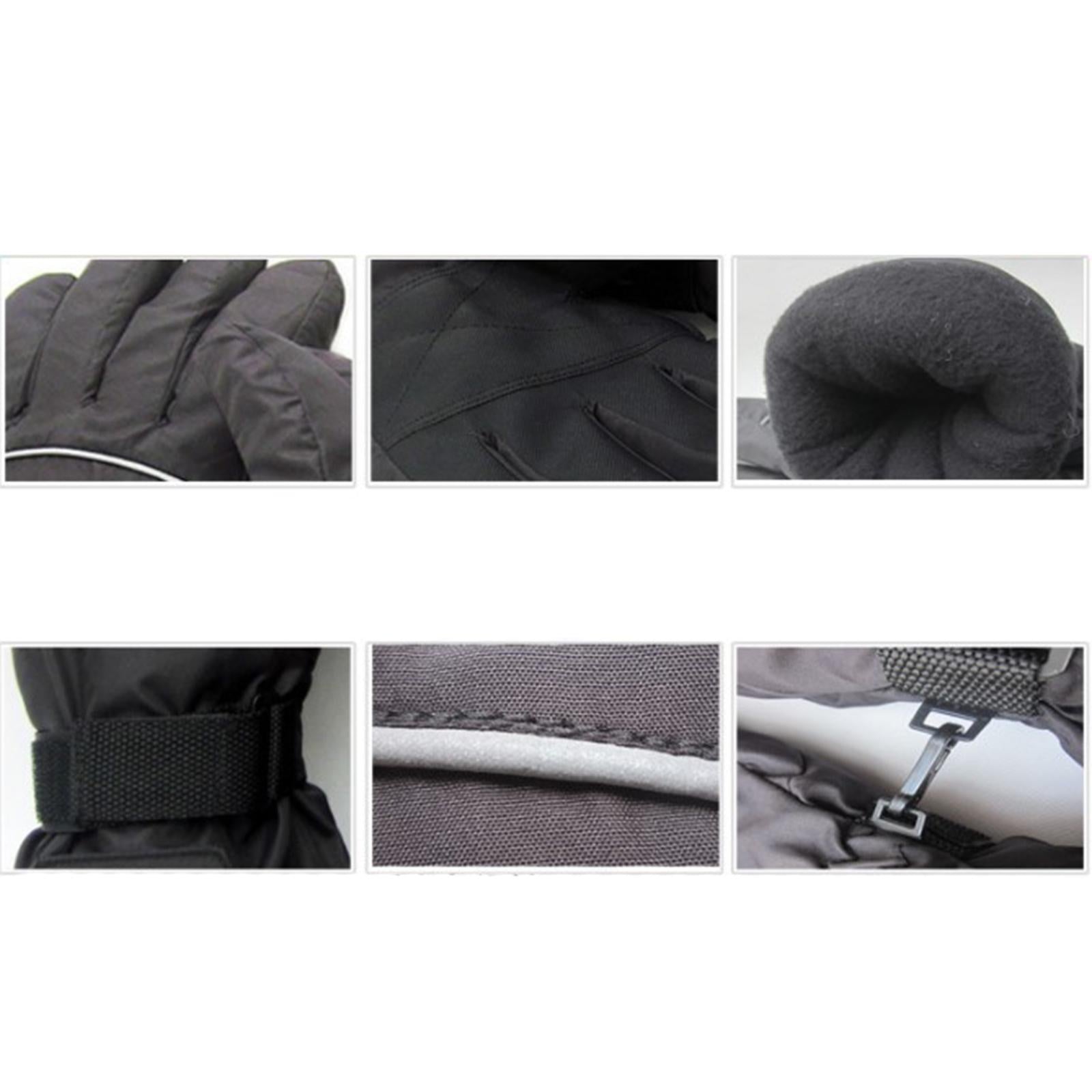 Motorcycle Heated Gloves Windproof Mittens Winter Thermal Glove for Outdoor Black Red USB 