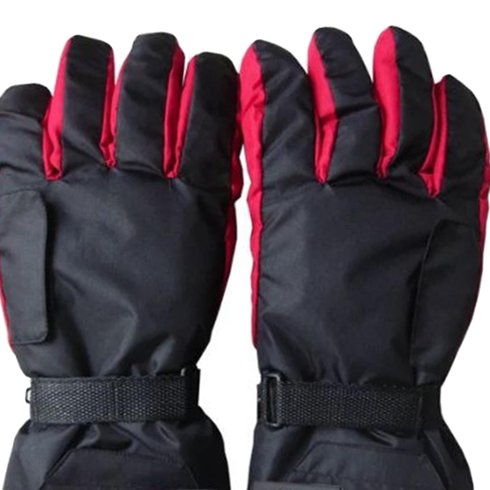 Motorcycle Heated Gloves Windproof Mittens Winter Thermal Glove for Outdoor Black Red Case USB