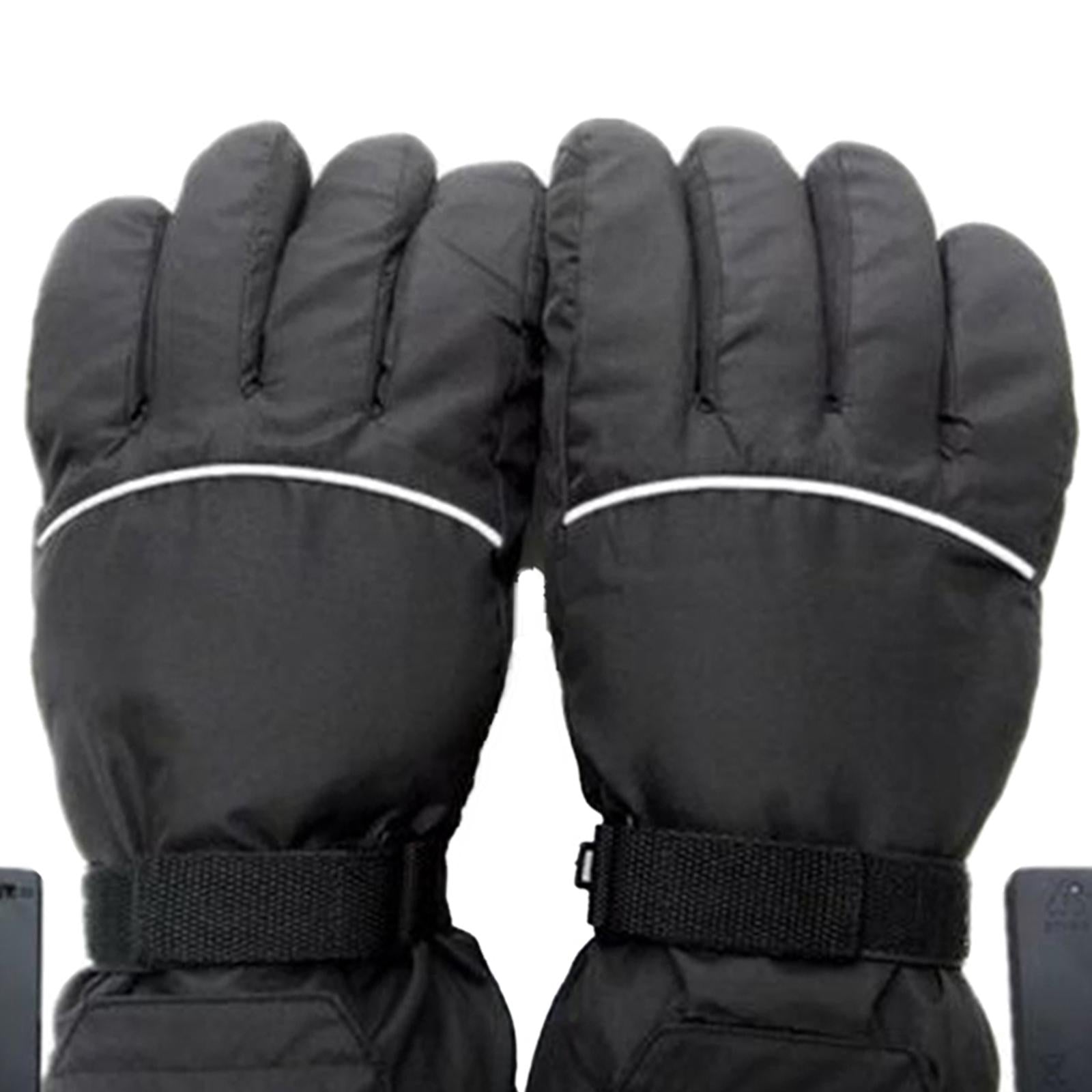 Motorcycle Heated Gloves Windproof Mittens Winter Thermal Glove for Outdoor Black Gray Case USB