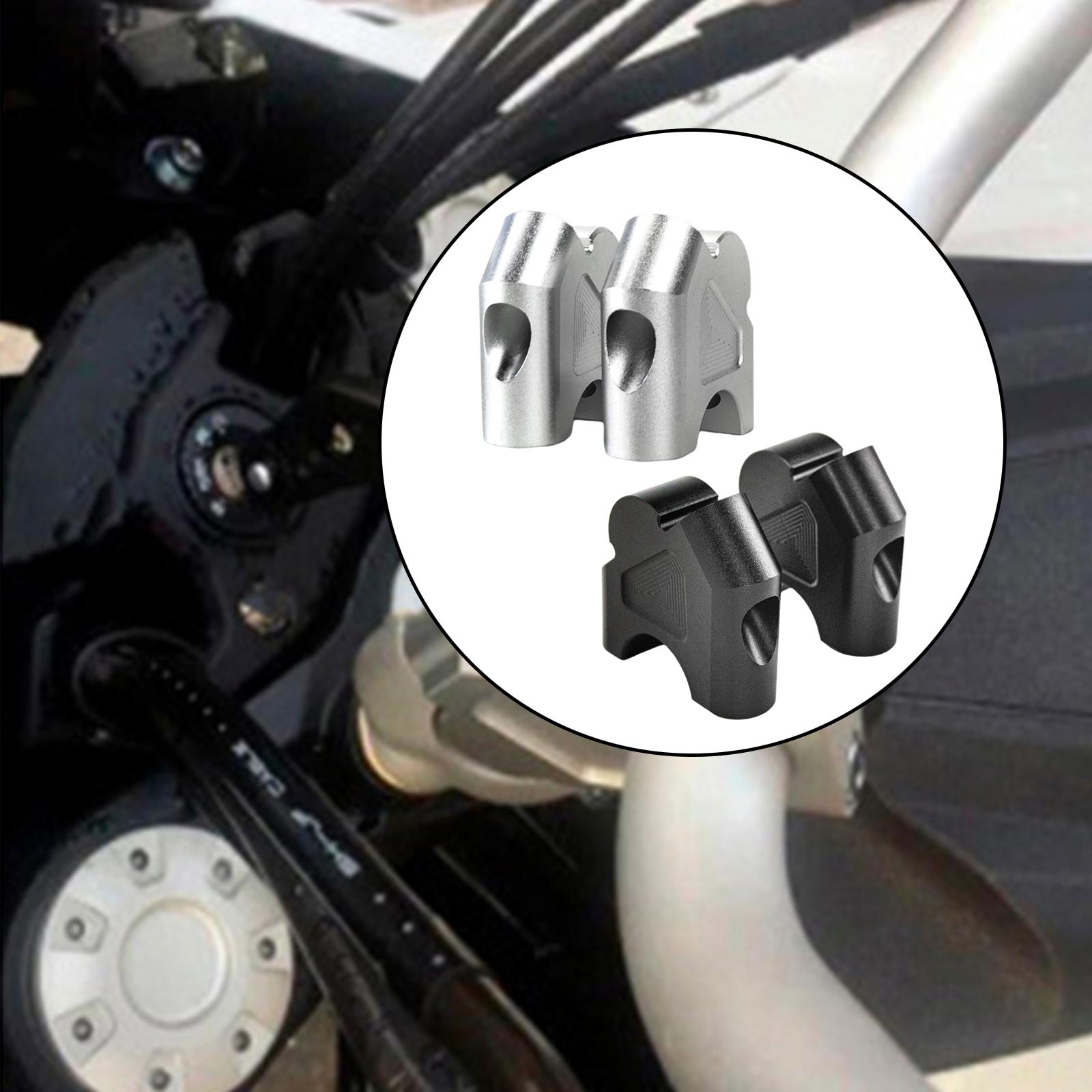 Motorcycle Handlebar Riser Mount Adapter Move for Motorbike silver