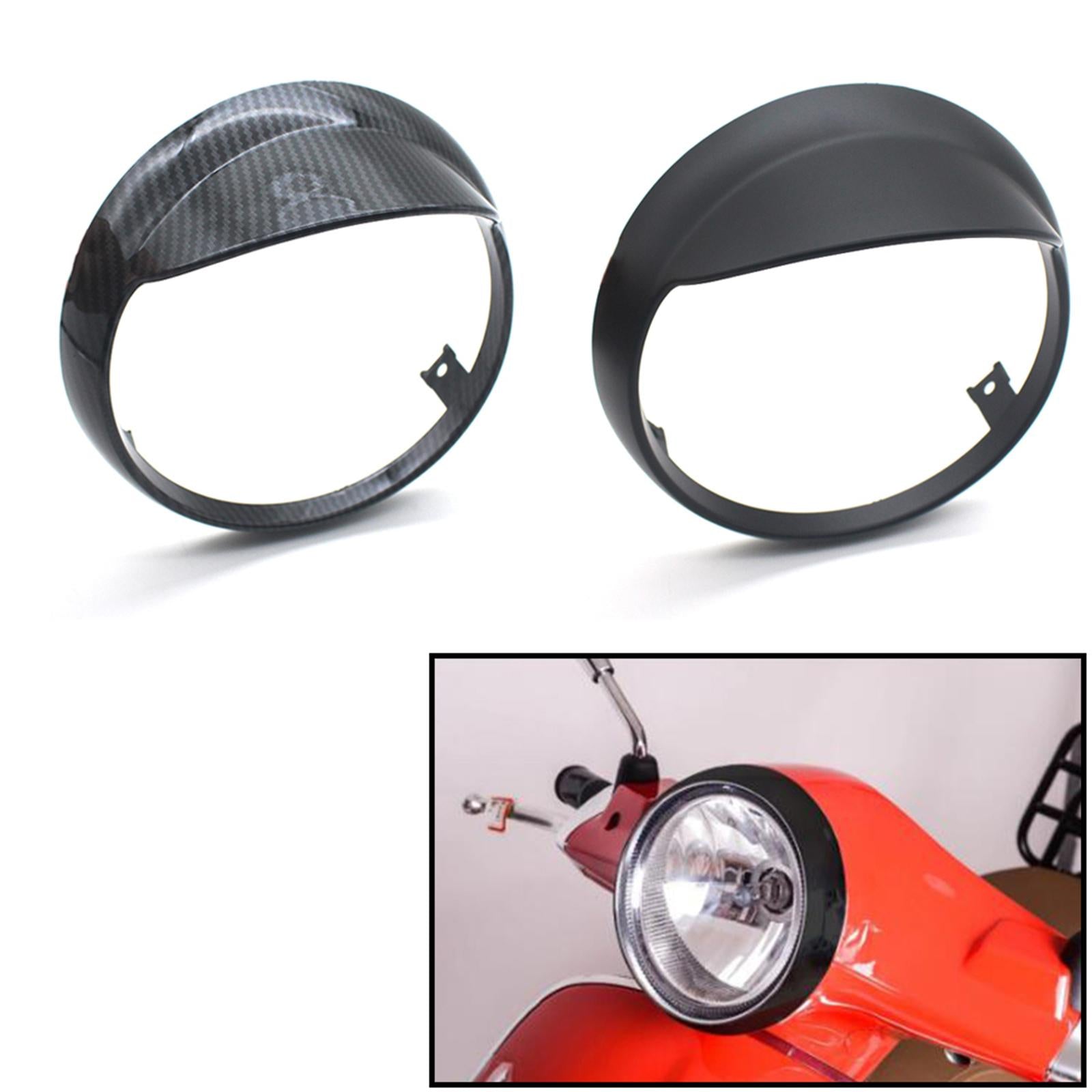 Headlight Bezel Trim Head Lamp Frame Fit For Vespa Primavera Motorbike Acc Carbon Fiber Black
