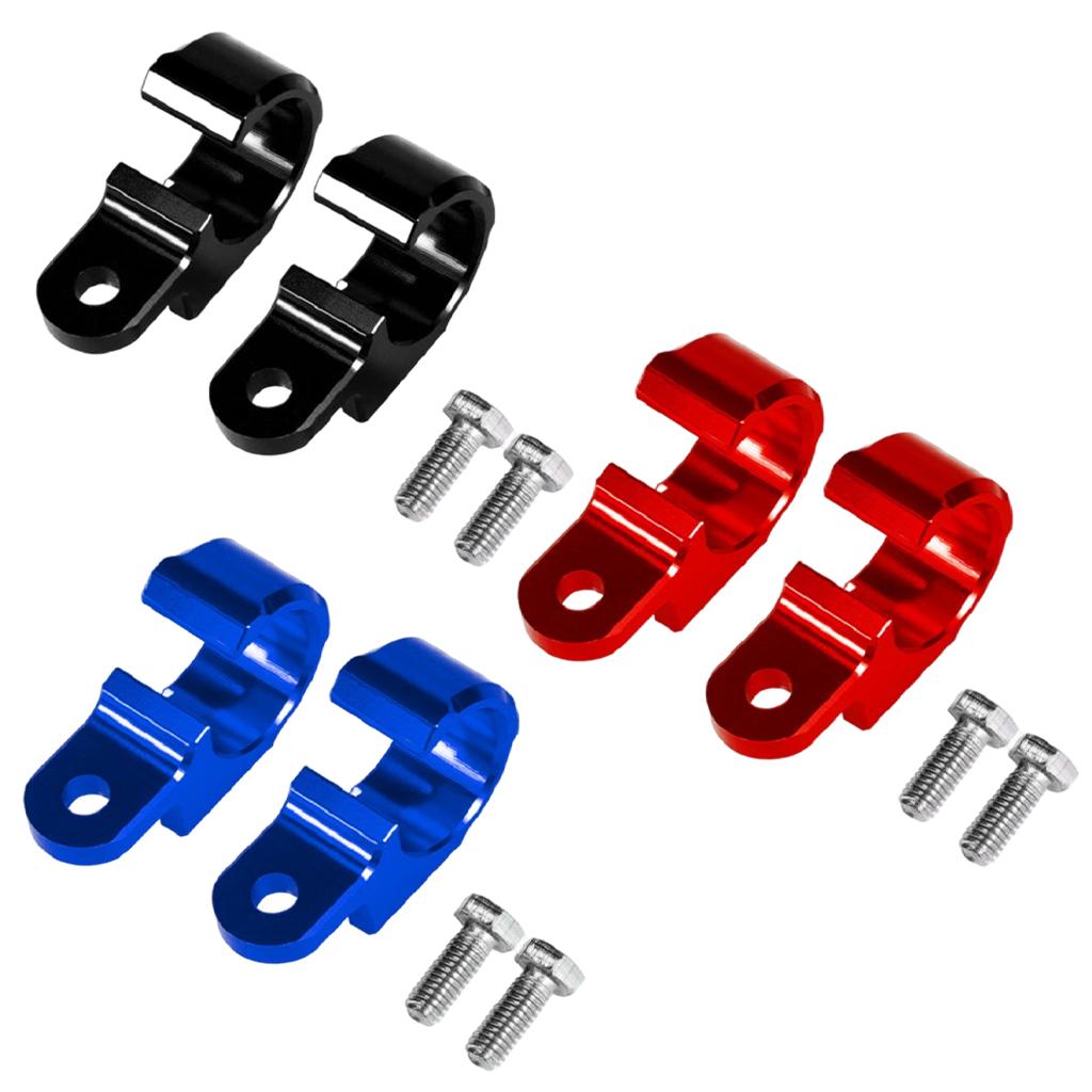 2x Motorcycle Metal Brake Line Hose Cable Clamp Holder Hardware Black