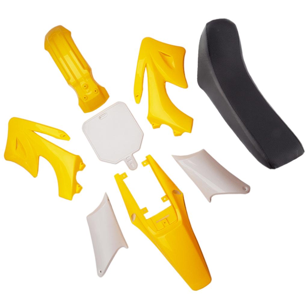 Fairing Fenders Seat Cushion Set Motorcycle Modified for Honda Off-Road Yellow