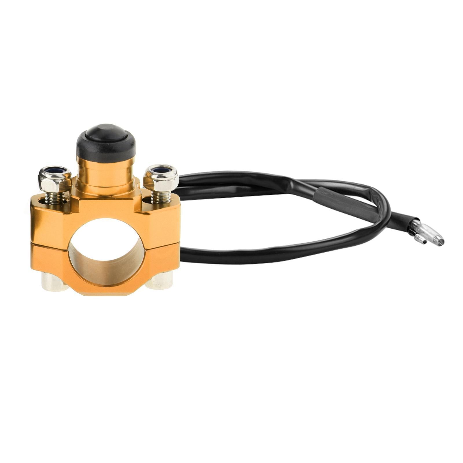 Motorcycle Start Stop horn Switch Sealed Fit for Off Road gold blackbutton