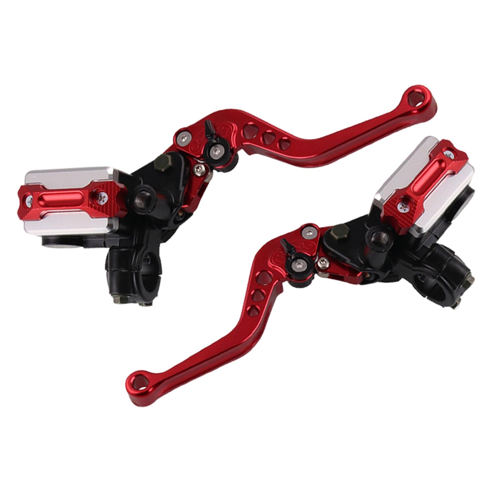 2x Motorcycle Brake Clutch Master Cylinder Reservoir Levers 7/8" 22mm red