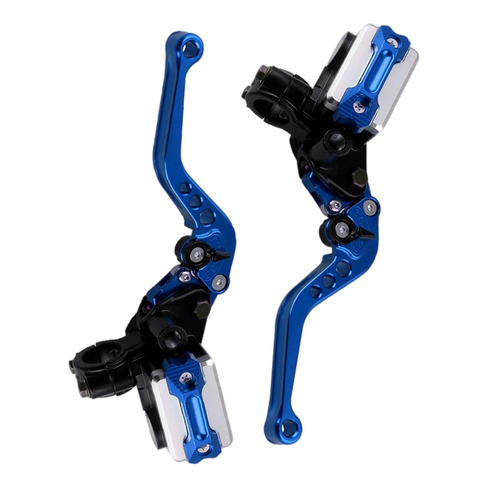 2x Motorcycle Brake Clutch Master Cylinder Reservoir Levers 7/8" 22mm blue