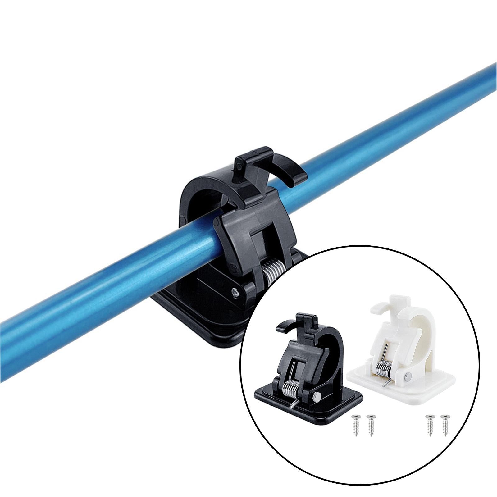 3xFishing Pole Rod Holder Clips Bayonet Design Fishing Tackle Walls Black