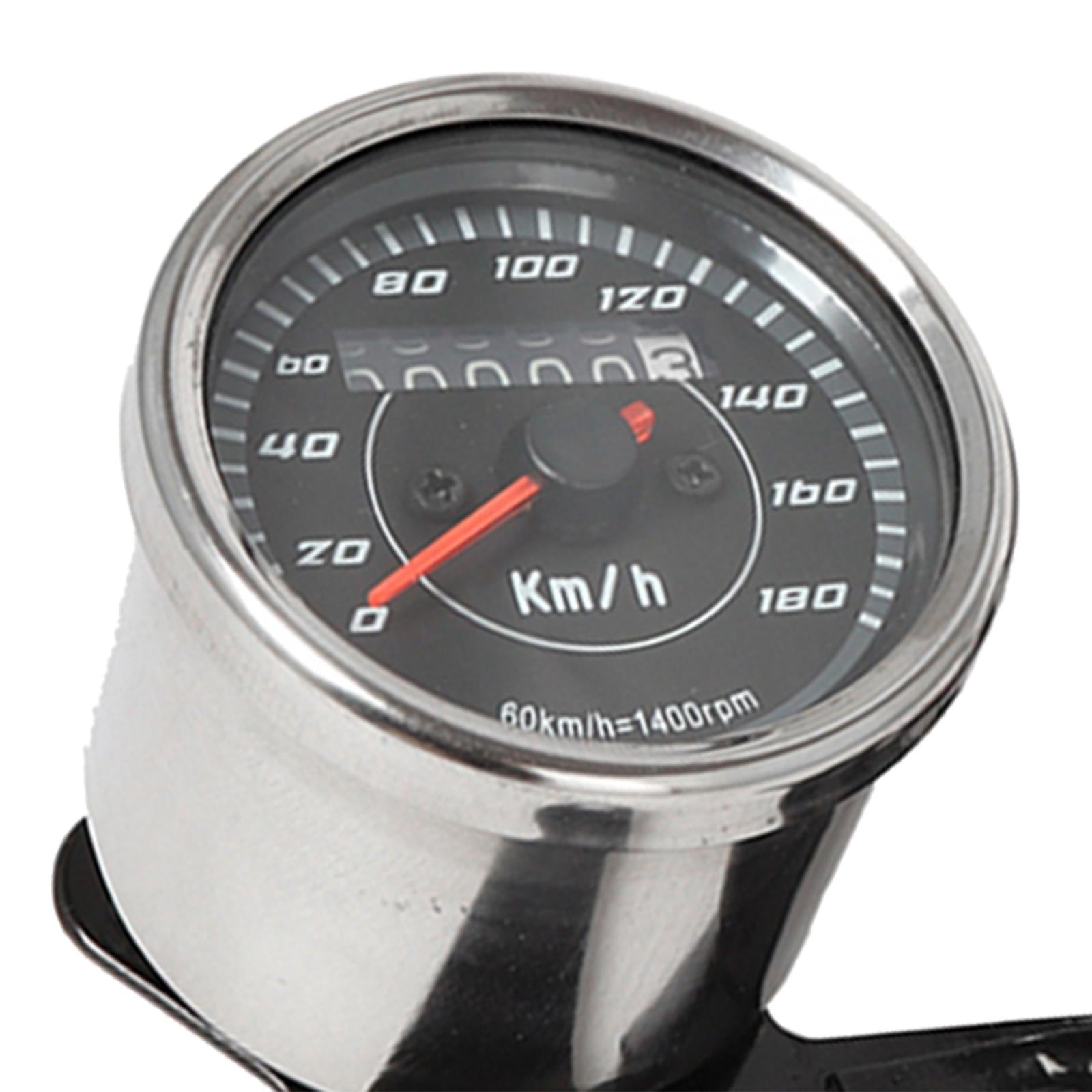 2-In-1 Motorcycle Speedometer Odometer Meter Gauge Instrument Parts Black