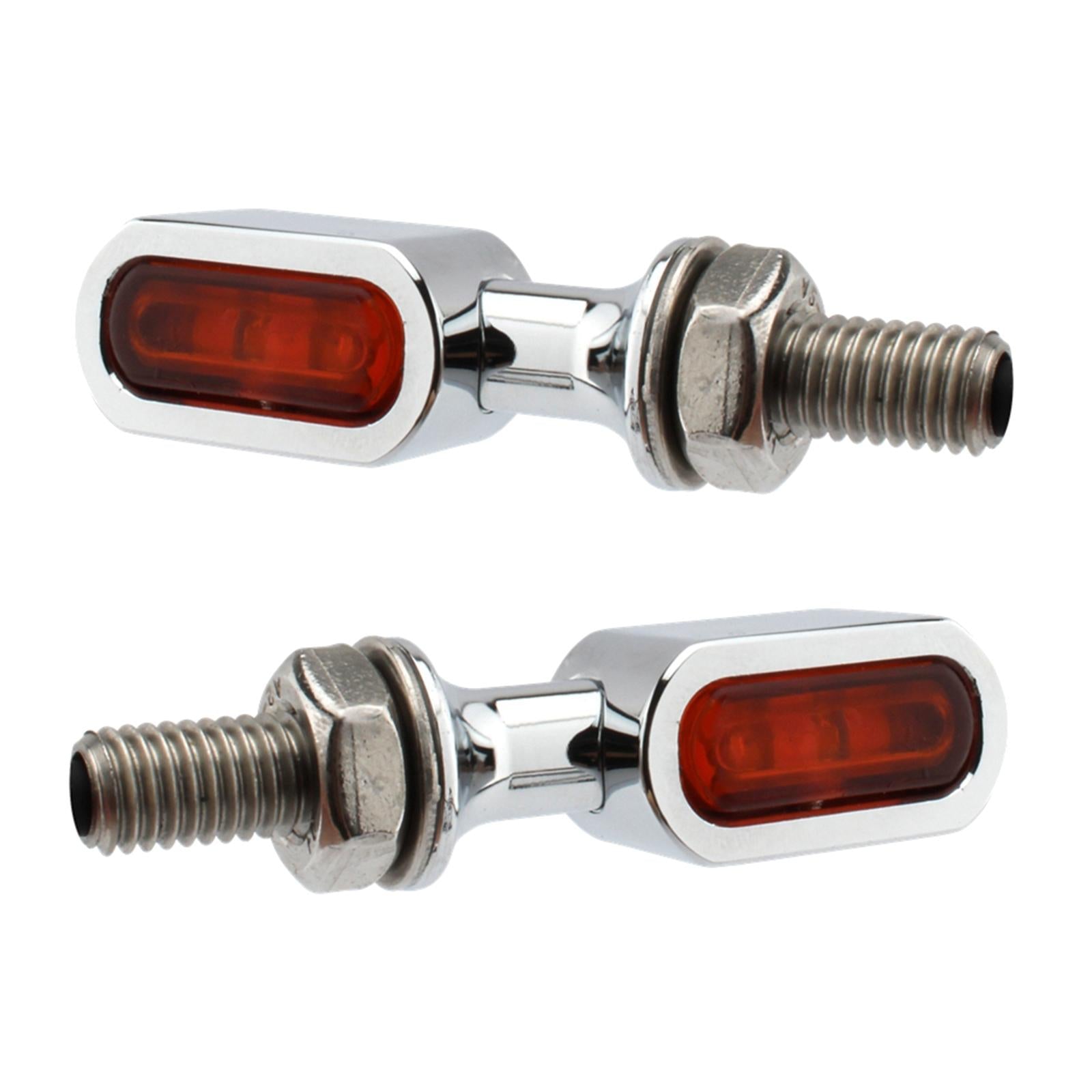 Motorcycle Mini Turn Signal Light Universal Fit for Kawasaki Replace ACC Silver Orange Lamp 