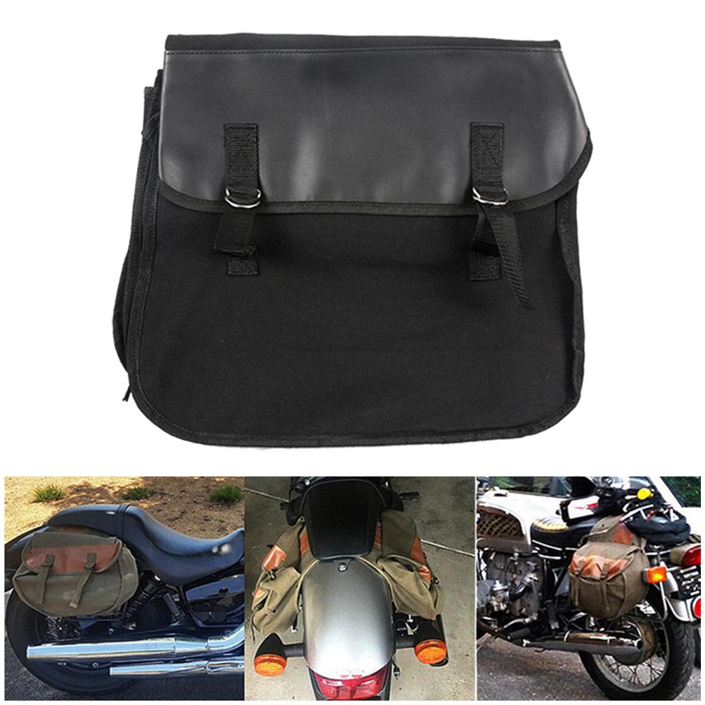 Motorcycle Saddle Bag Tools Box for Both Sides for Motorbike Scooter Black 