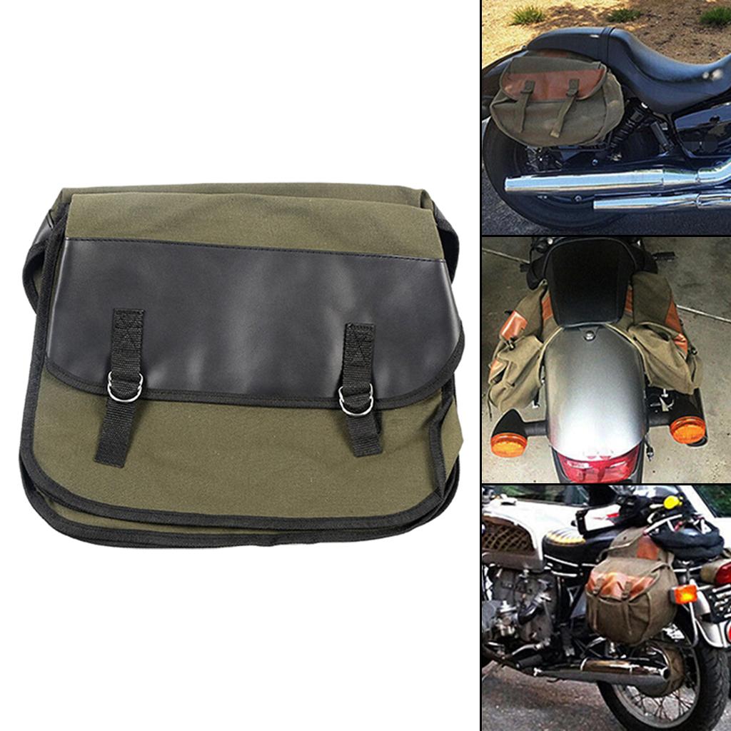 Motorcycle Saddle Bag Tools Box for Both Sides for Motorbike Scooter Green 