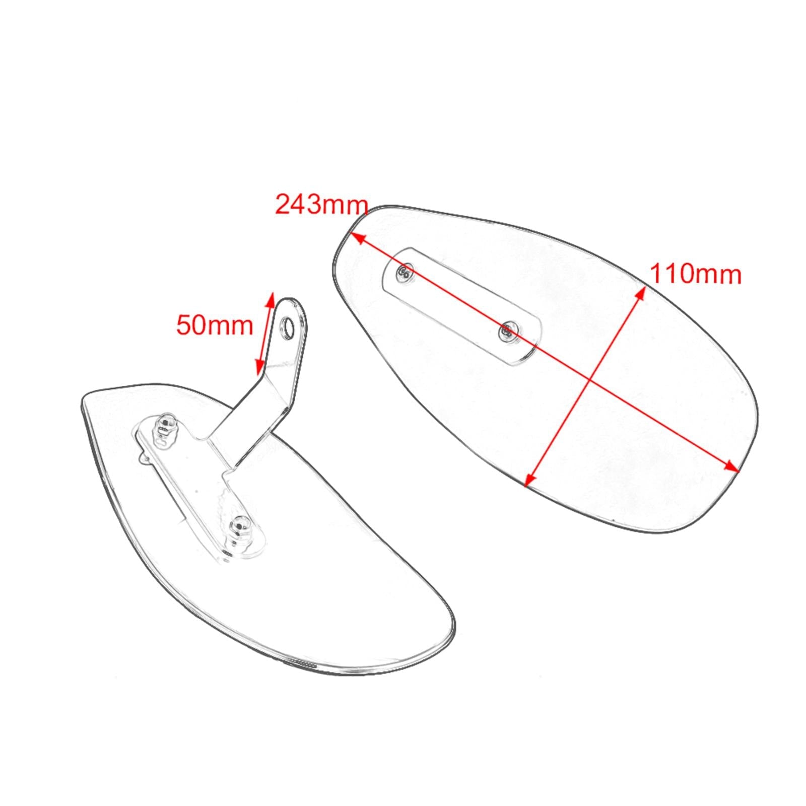 2Pcs Motorbike Hand Frames Handlebars Plastic for Honda 883 White