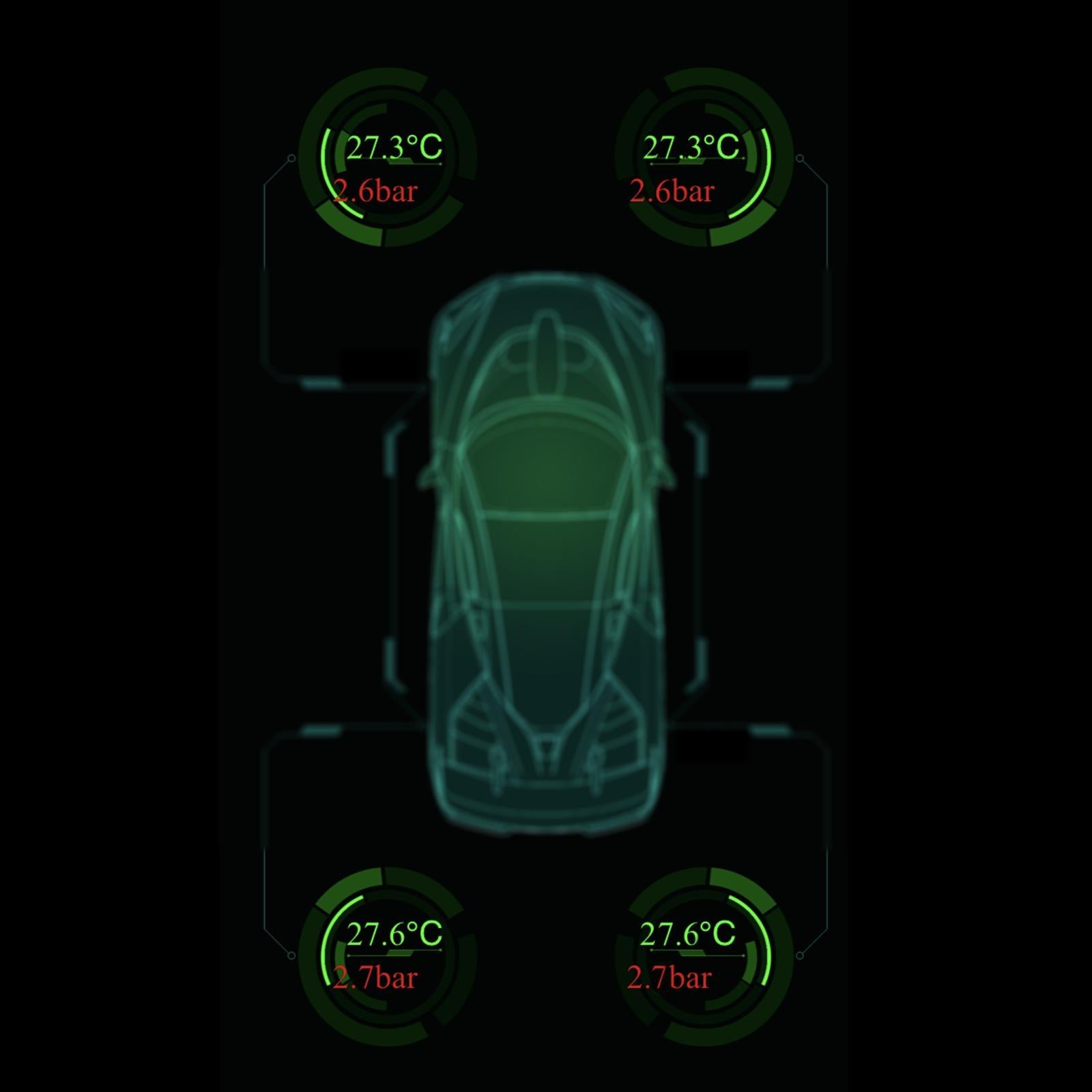 2-Pack Motorcycle Tire Pressure Monitoring System Sensor for Bicycle