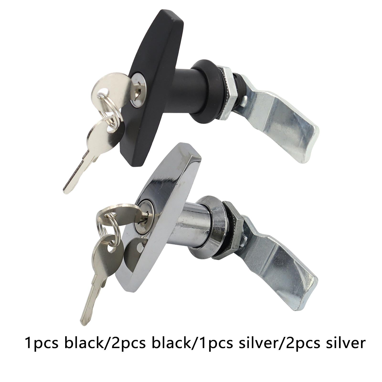T-Shape Handle Lock with Keys Zinc Alloy Caravan Canopy Locks  1Pc Black