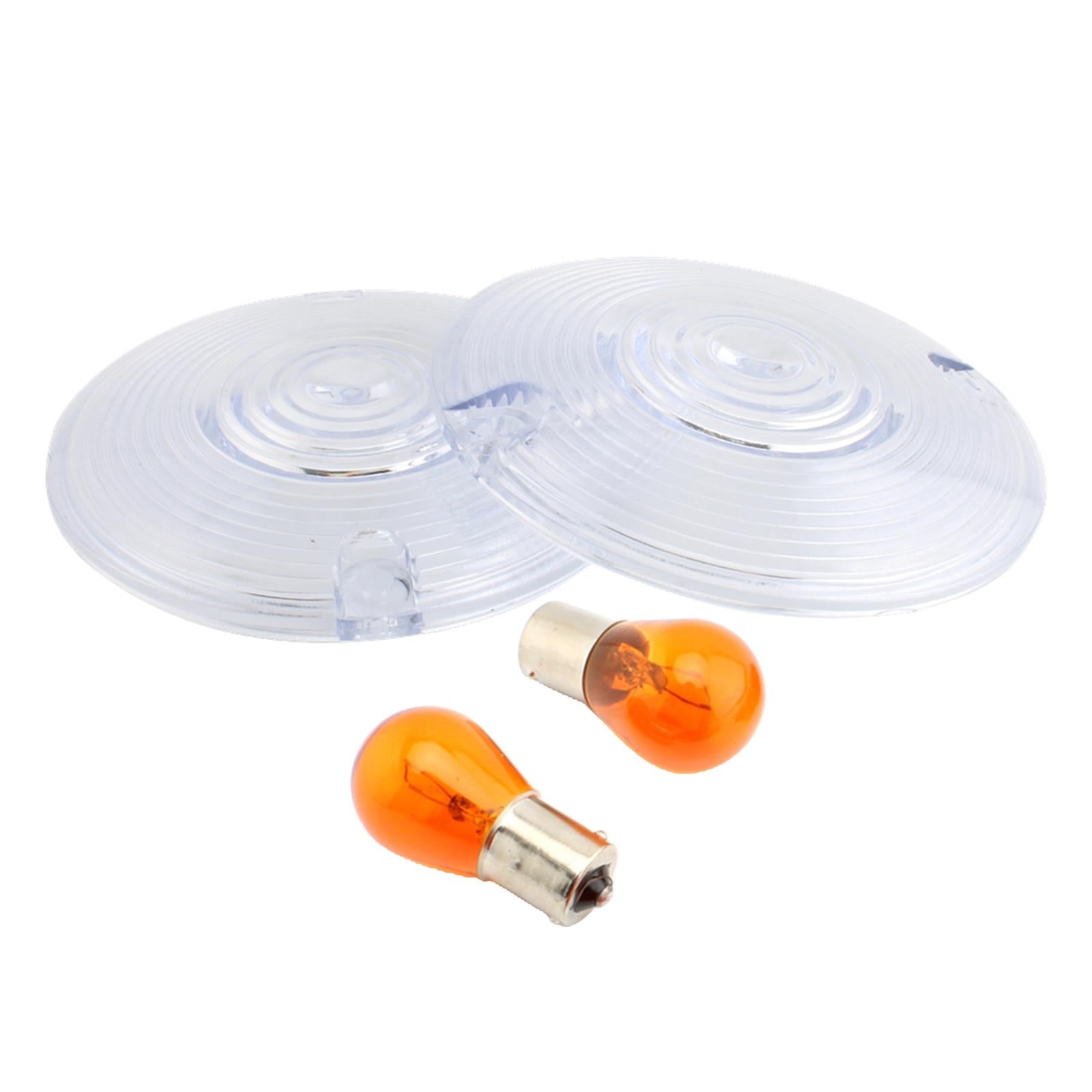 2 Count Motorbike 3 1/4" Turn Signal Lens Fit for Premium Transparent