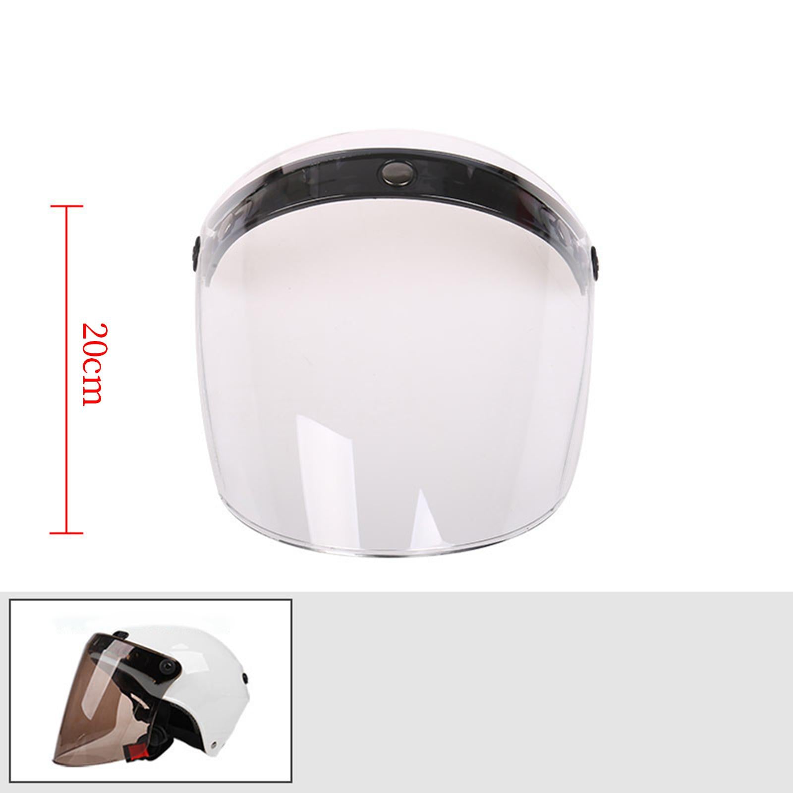 Motorcycle Helmets Visor Retro Classic Flip up for 3-Snap Anti-Fog clear