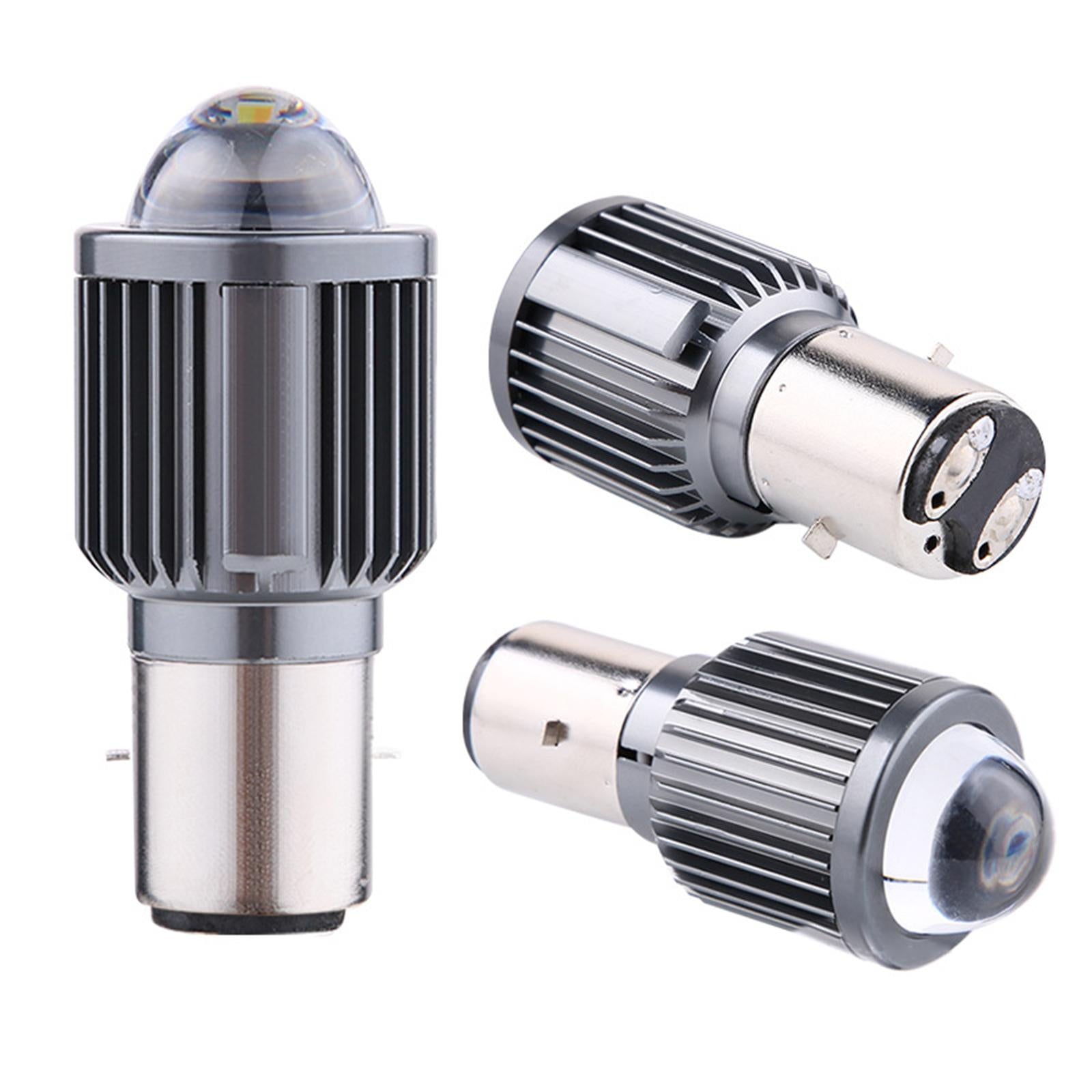 3xLED Headlight Bulbs with Lens Waterproof DC 12-80V 1080LM BA20D White
