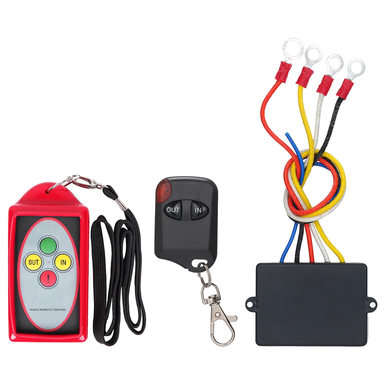 Wireless Remote Winch Control Kit 50ft 12V Smart for Car UTV SUV Red
