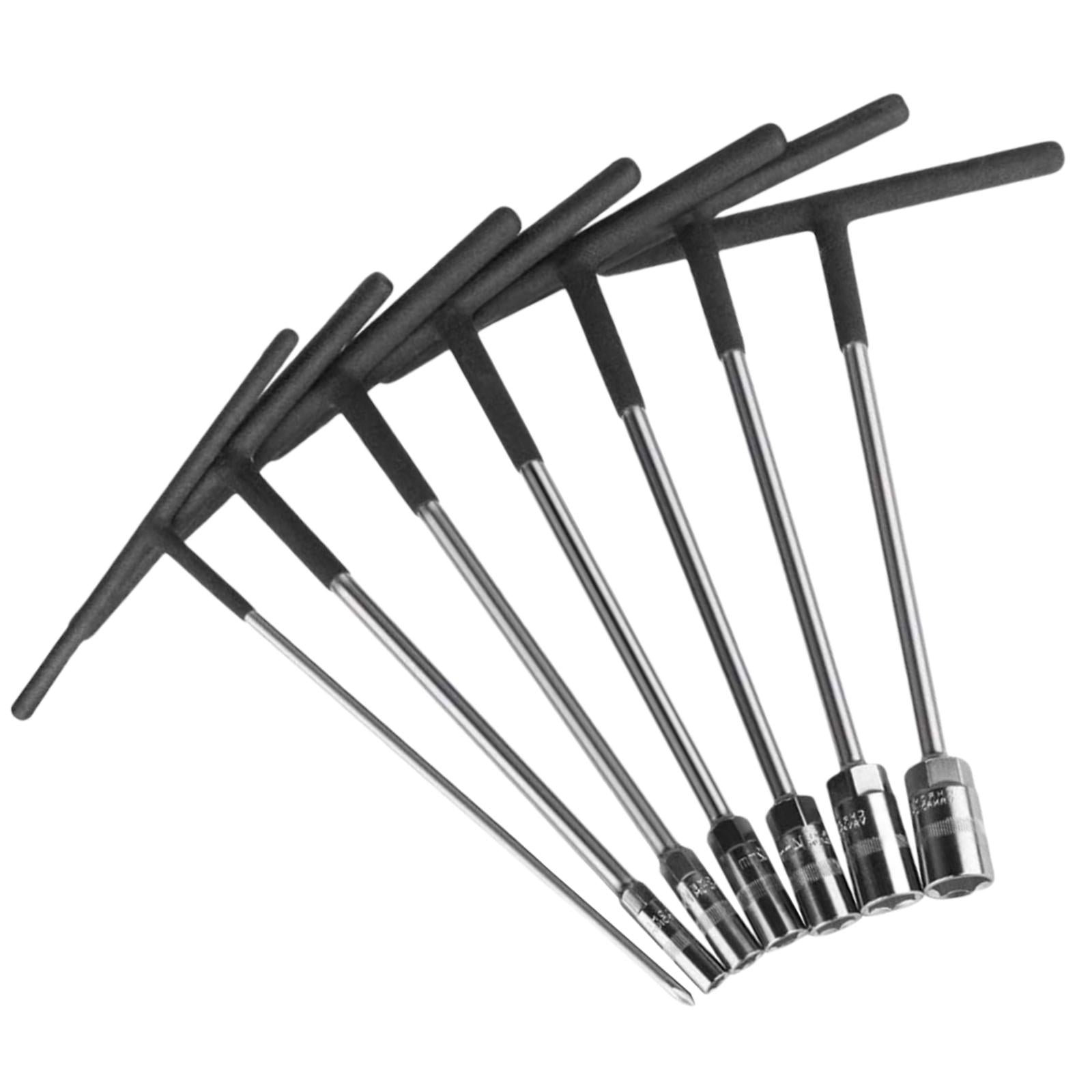 7 Pcs T-Type Socket Wrench Sets Crosshead Screwdriver Repair for Skates
