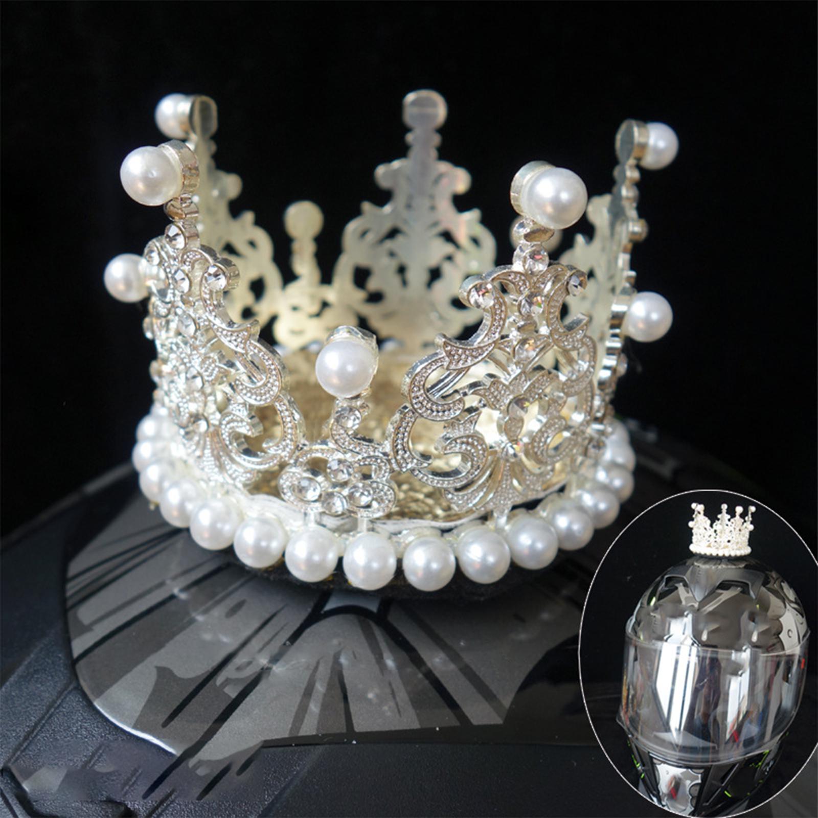Helmet Crown Accessory Cute Fit for Bike Motocross White Pearl
